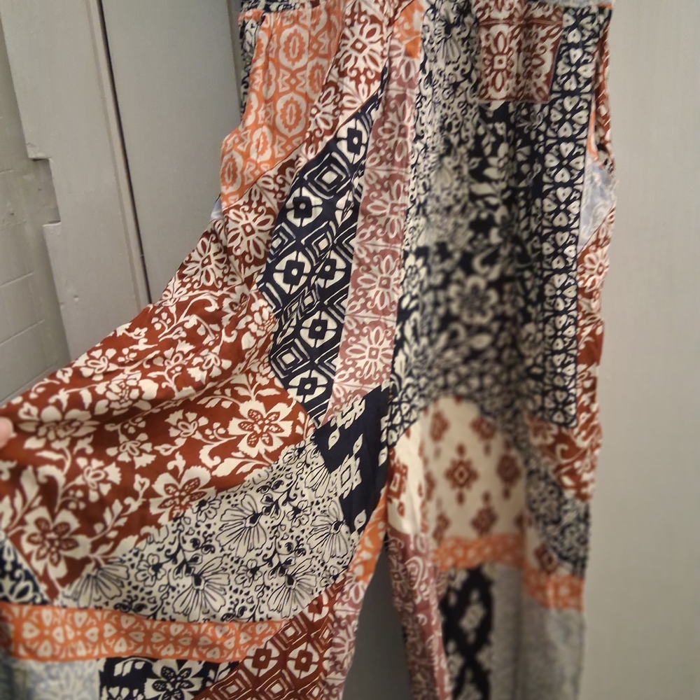 Patrons of Peace Patchwork Print Pantsuit in Black, Brown, White - Picture 7 of 9